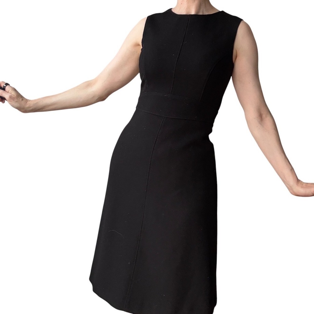 Hobbs London Womens Black Sleeveless Textured Sheath Dress Size US 2 UK 6